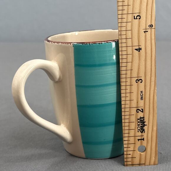 Royal Norfolk Turquoise Swirl Stoneware Coffee Tea Mugs Cabin Farmhouse MOD New - Picture 12 of 14